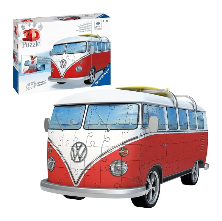 Ravensburger 3D Puzzle 12516 - Volkswagen T1 rot weiß Surfer Edition - 162 Teile - NEU