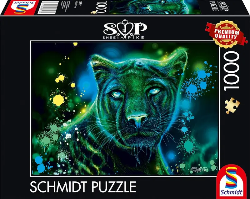 Schmidt Spiele Puzzle Neon Blau-grüner Panther 1000 Teile