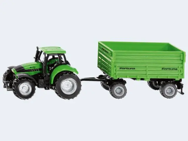 Siku Deutz Fahr mit Fortuna 2-Achs Anhänger