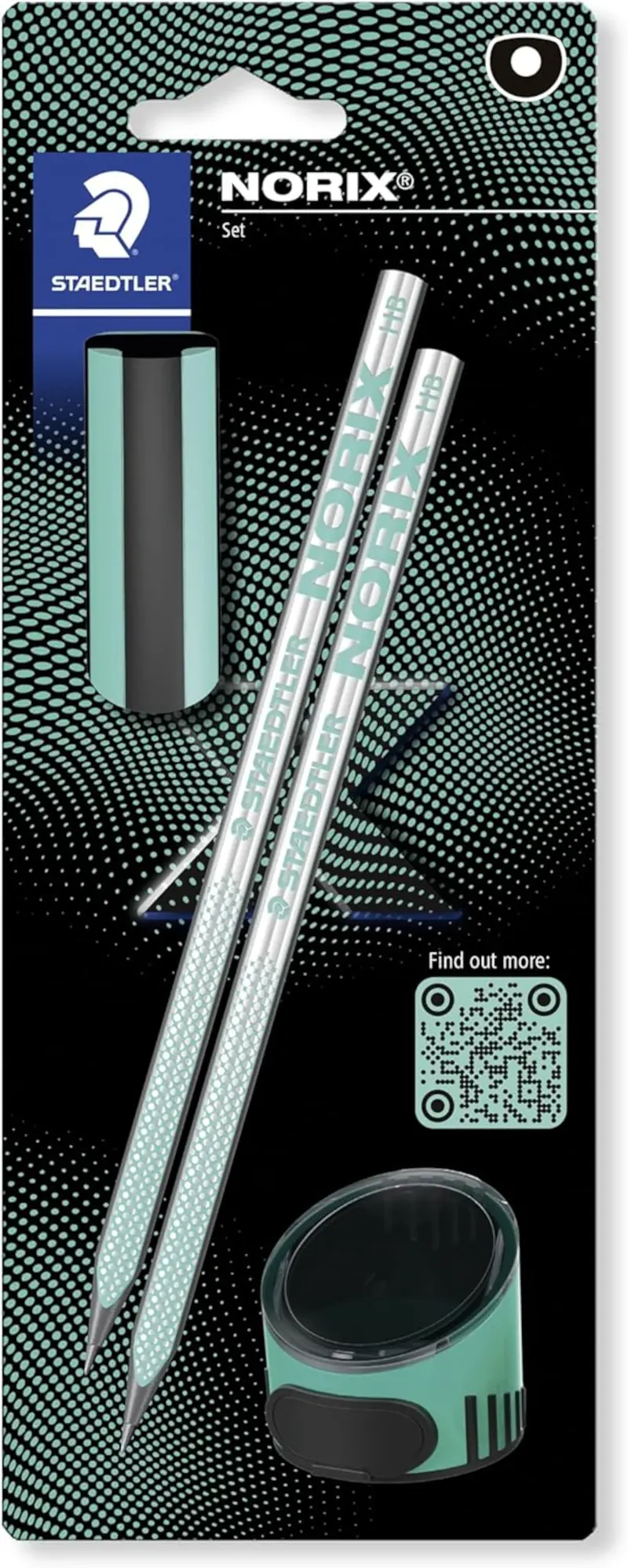 STAEDTLER NORIX Bleistift-Set HB – 2 Stifte, Radierer & Spitzer