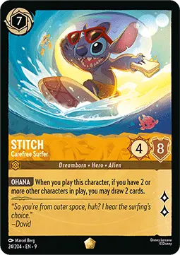 Stitch - Sorgloser Surfer 9FAB-24 Legendary Boosterfrisch Deutsch Foil