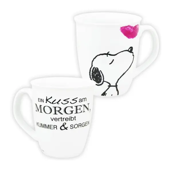 The Peanuts Snoopy Tasse - Ein Kuss am Morgen... - Kaffee Tee - Neuware