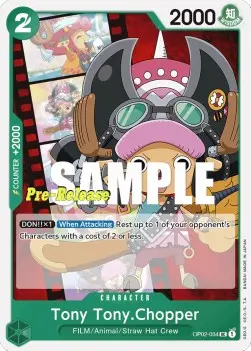 Tony Tony.Chopper (OP02-034) OP02P Uncommon Near Mint Englisch