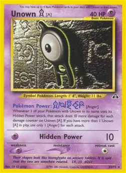 Unown [A] NDI-33 Rare Englisch