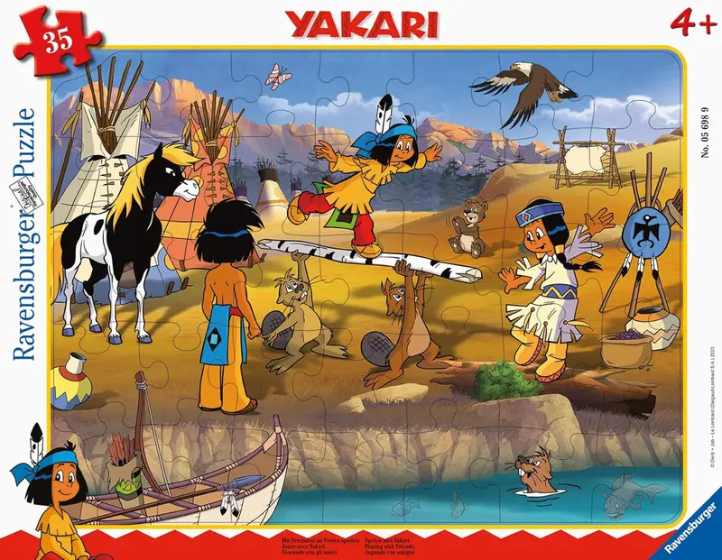Yakari Rahmenpuzzle - Mit Freunden im Freien (37 Teile)