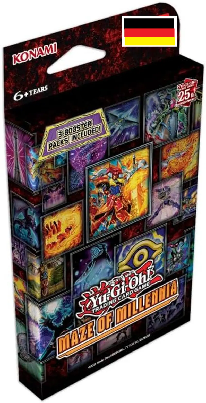 Yu-Gi-Oh - 25th Anniversary Maze of Millenia Tuckbox - 3 Booster Packs der 1. Auflage in deutscher Sprache