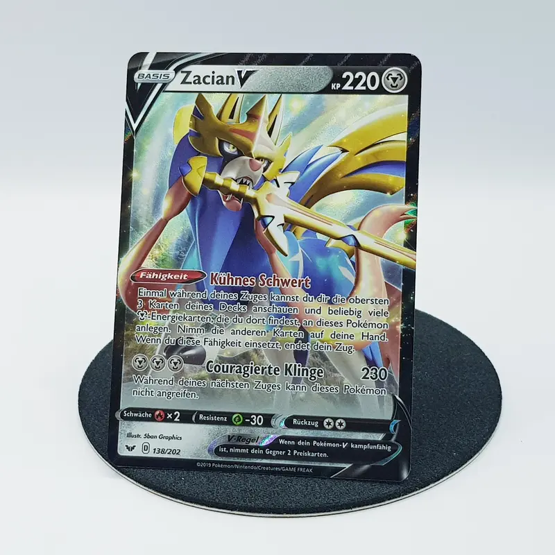 Zacian V 138/202 ultra rare holo Fullart - Schwert & Schild 2020 DE Pokemon