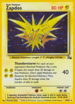 Zapdos FO-15 Holo Rare Englisch