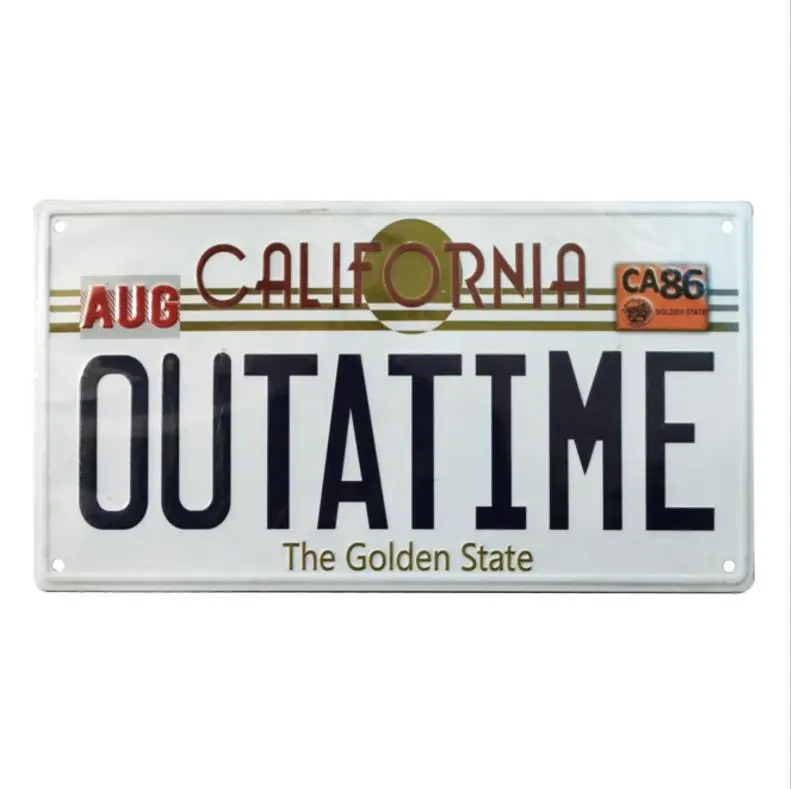 Zurück in die Zukunft - Nummernschild - Outatime - original lizensiert - Replika